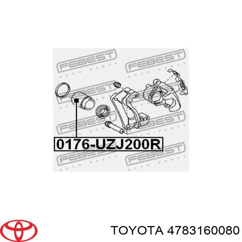 4783160080 Toyota Pistão de suporte do freio traseiro