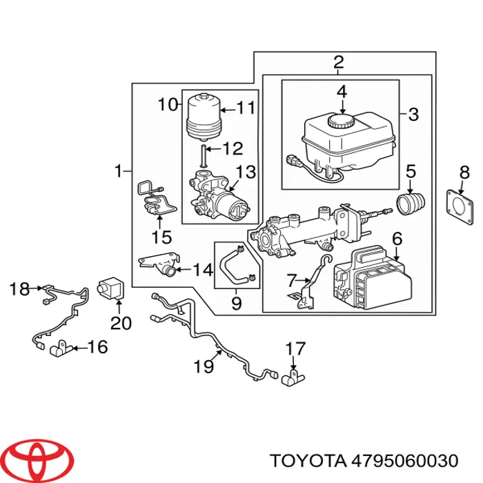 Acumulador hidráulico do freio do sistema Toyota 4795060030 preço, a partir de 715,23 USD
