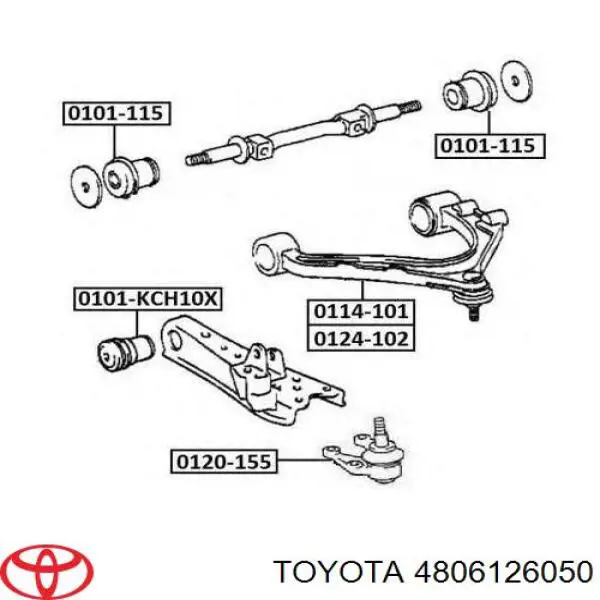Bloco silencioso dianteiro do braço oscilante inferior Toyota 4806126050 preço, a partir de 27,16 USD