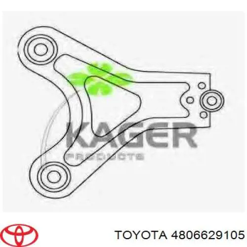 Braço oscilante superior direito de suspensão dianteira 4806629105 Toyota