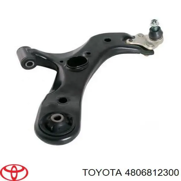 4806812300 Toyota Braço oscilante inferior direito de suspensão dianteira
