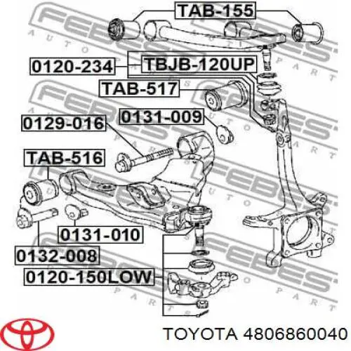 Braço oscilante inferior direito de suspensão dianteira Toyota 4806860040 preço, a partir de 174,04 EUR