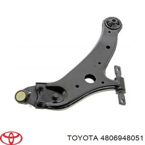 Braço oscilante inferior esquerdo de suspensão dianteira Toyota 4806948051