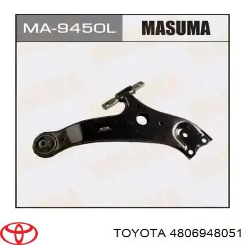 Compre 4806948051 Toyota Braço oscilante inferior esquerdo de suspensão dianteira