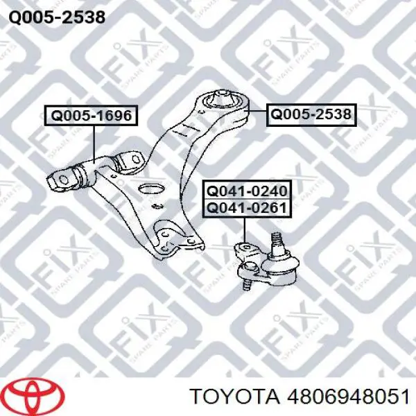 Braço oscilante inferior esquerdo de suspensão dianteira Toyota 4806948051 preço, a partir de 114,66 USD