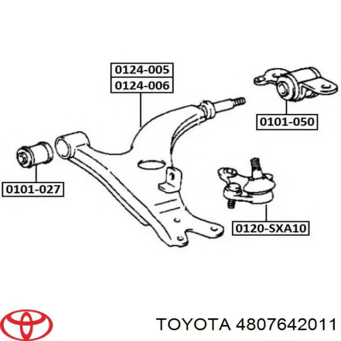 Compre 4807642011 Toyota Bloco silencioso dianteiro do braço oscilante inferior