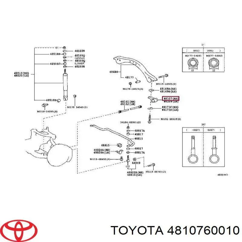 Compre 4810760010 Toyota Barra de torção