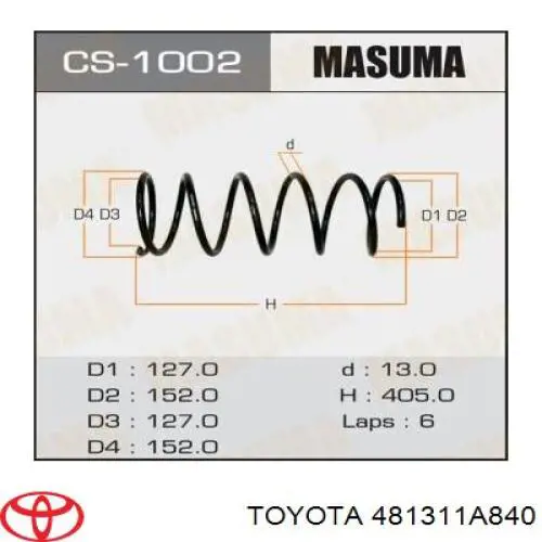 Mola dianteira Toyota 481311A840 preço, a partir de 40,84 USD