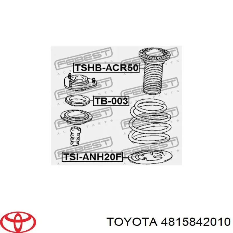 4815842010 Toyota Espaçador (anel de borracha) da mola dianteira inferior