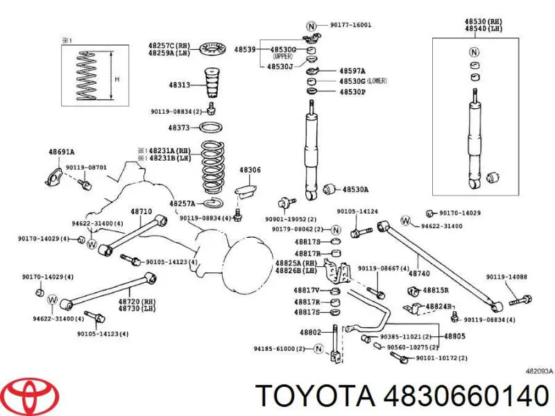  Toyota 4830660140 preço, a partir de 90,71 USD