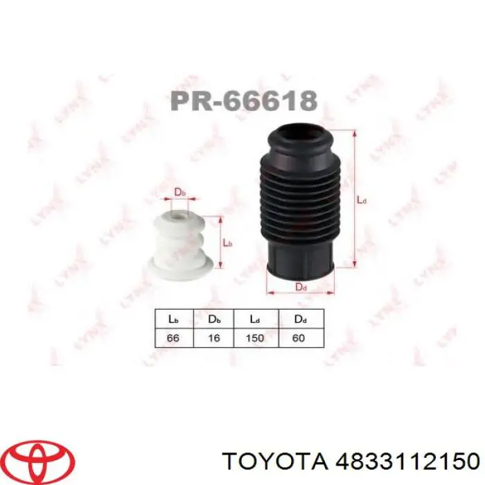 Pára-choque (grade de proteção) de amortecedor dianteiro + bota de proteção Toyota 4833112150 preço, a partir de 16,34 USD