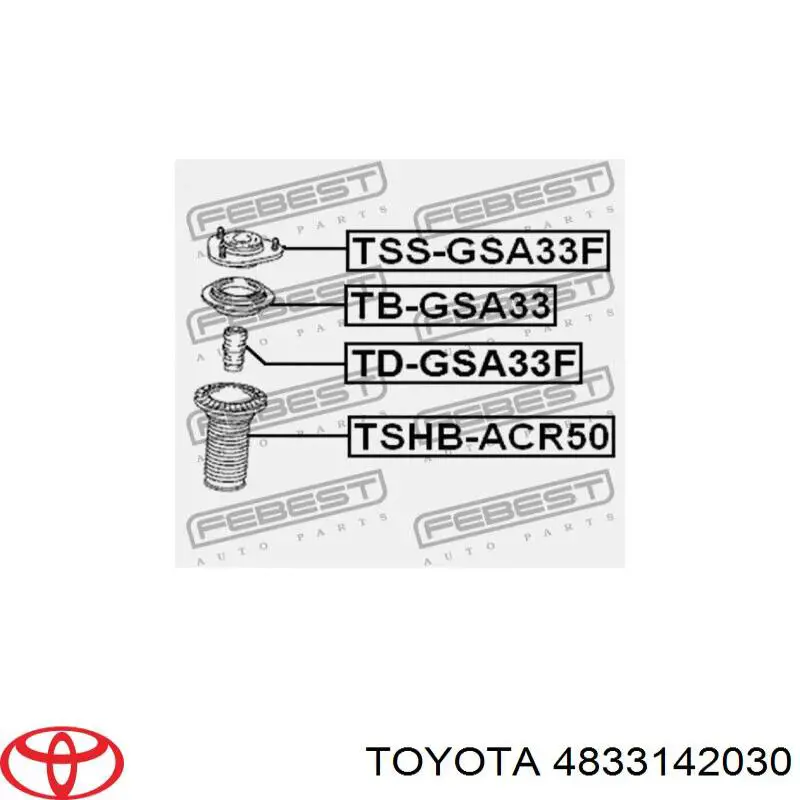Pára-choque (grade de proteção) de amortecedor dianteiro 4833142030 Toyota