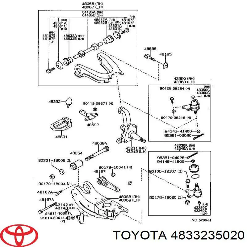 Pára-choque (grade de proteção) de amortecedor dianteiro Toyota 4833235020 preço, a partir de 9,29 USD