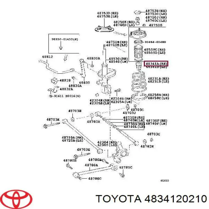 Compre 4834120210 Toyota Pára-choque (grade de proteção) de amortecedor traseiro