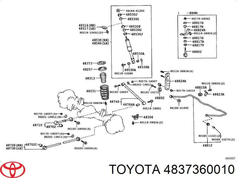  Toyota 4837360010 preço, a partir de 111,86 USD