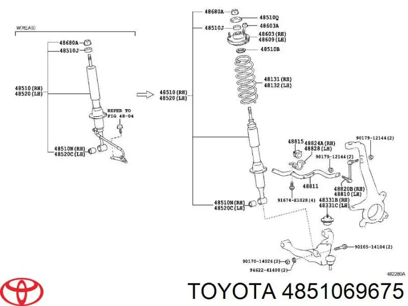4851069675 Toyota Amortecedor dianteiro