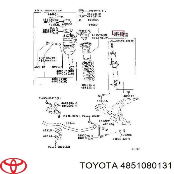 4851080131 Toyota Amortecedor dianteiro
