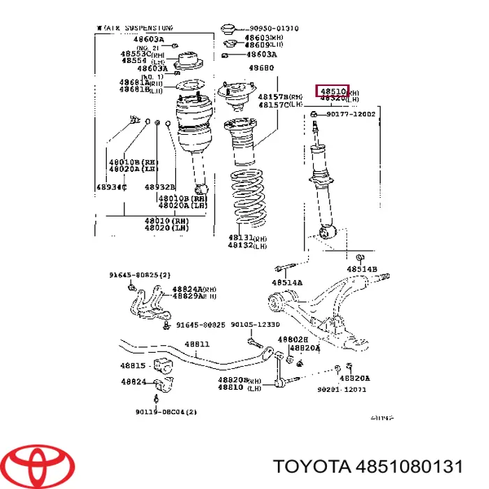 Compre 4851080131 Toyota Amortecedor dianteiro