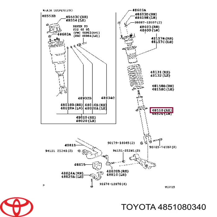 Amortecedor dianteiro Toyota 4851080340 preço, a partir de 365,69 USD