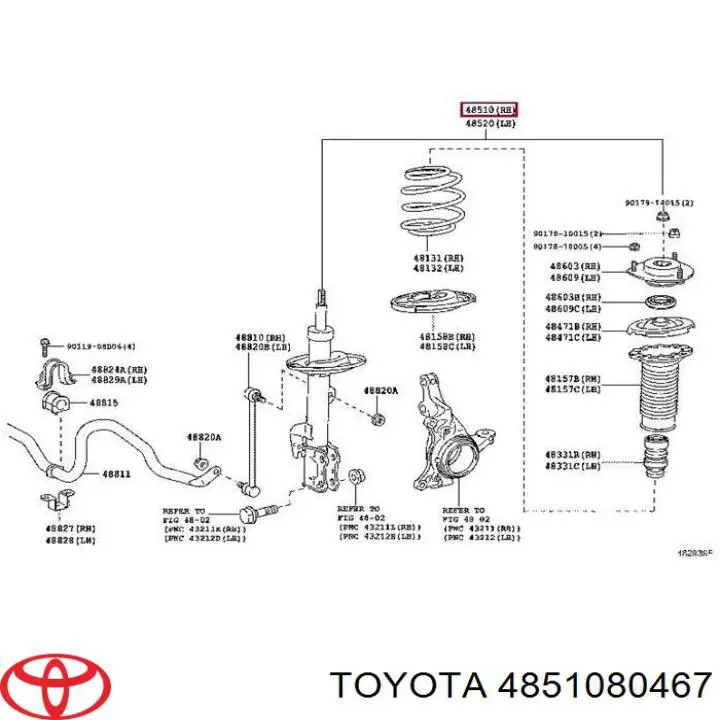 Amortecedor dianteiro direito Toyota 4851080529 preço, a partir de 110,50 USD
