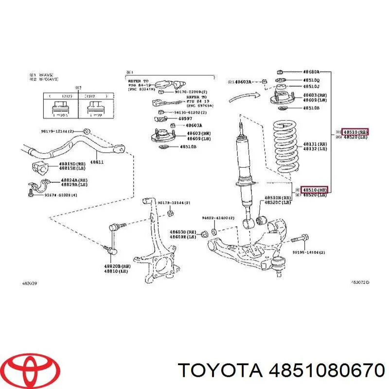 Amortecedor dianteiro Toyota 4851080670 preço, a partir de 87,73 USD