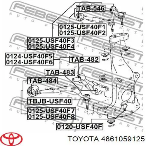 Compre 4861059125 Toyota Braço oscilante superior direito de suspensão dianteira