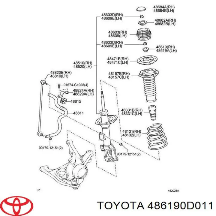 Compre 486190D011 Toyota Rolamento de suporte do amortecedor dianteiro