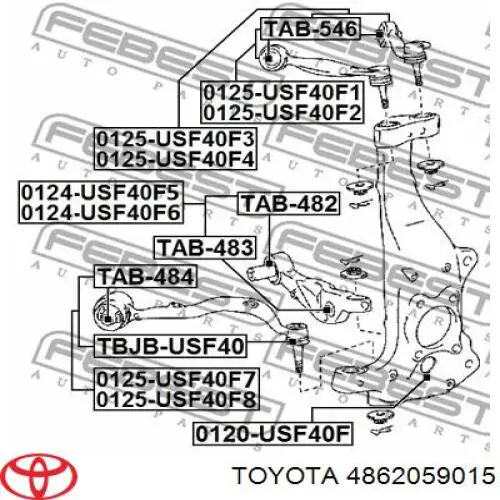 Compre 4862059015 Toyota Braço oscilante inferior direito de suspensão dianteira