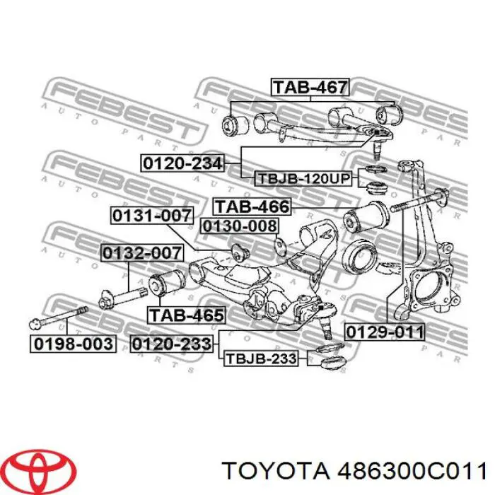 Braço oscilante superior esquerdo de suspensão dianteira Toyota 486300C011 preço, a partir de 77,58 USD