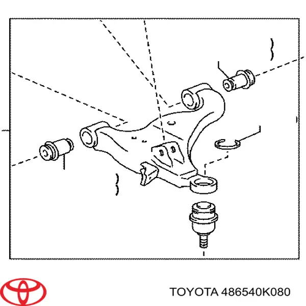 486540K080 Toyota Bloco silencioso dianteiro do braço oscilante inferior