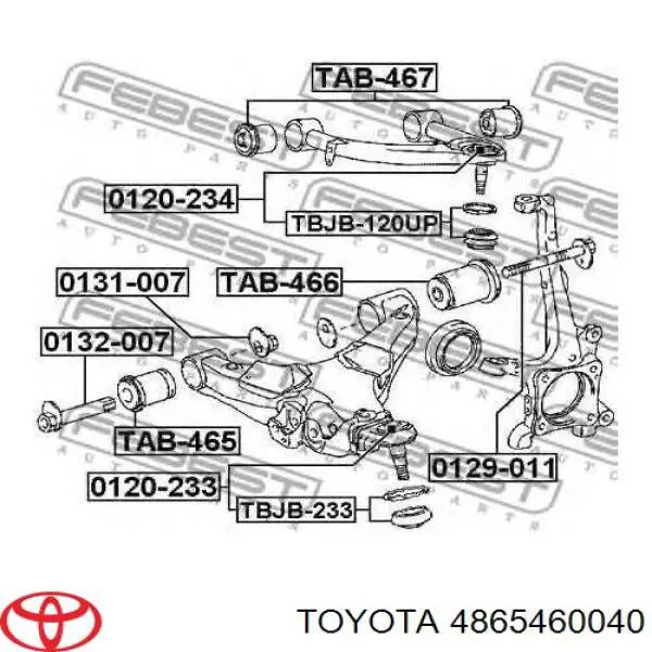Bloco silencioso dianteiro do braço oscilante inferior Toyota 4865460040 preço, a partir de 18,95 USD