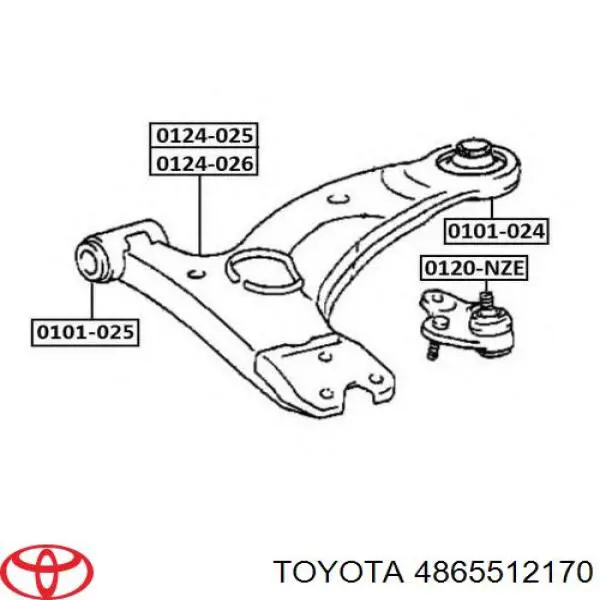 Bloco silencioso dianteiro do braço oscilante inferior Toyota 4865512170 preço, a partir de 9,27 USD