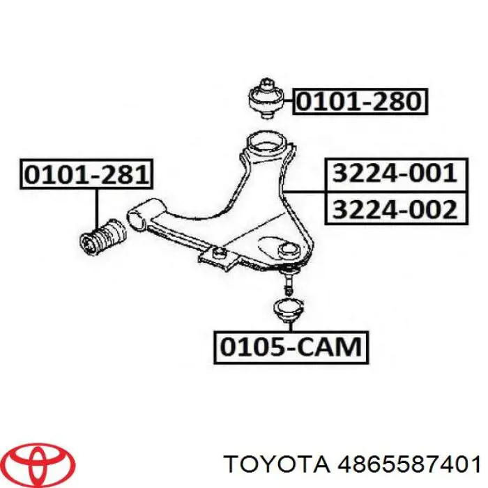 Compre 4865587401 Toyota Bloco silencioso dianteiro do braço oscilante inferior