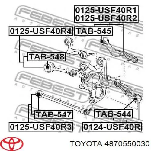 Braço oscilante transversal direito de suspensão traseira Toyota 4870550030 preço, a partir de 70,41 USD