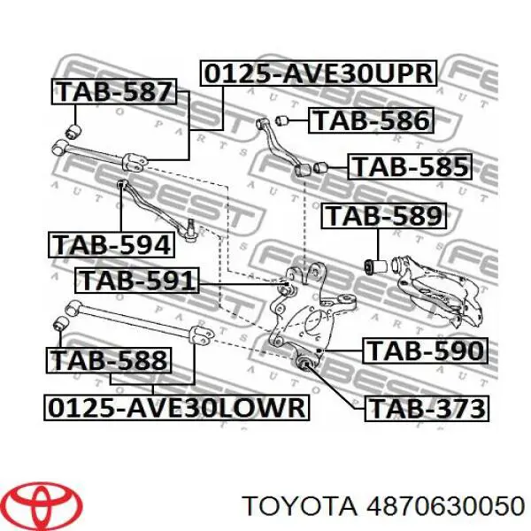 Braço oscilante transversal esquerdo de suspensão traseira Toyota 4870630050 preço, a partir de 83,24 USD