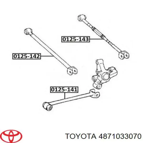 Compre 4871033070 Toyota Barra transversal de suspensão traseira
