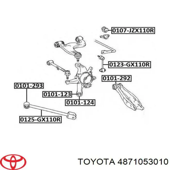 Braço oscilante inferior esquerdo de suspensão traseira/direita Toyota 4871053010 preço, a partir de 52,78 USD