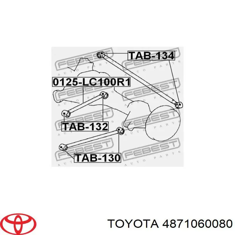 Braço oscilante (tração) longitudinal superior esquerdo de suspensão traseira Toyota 4871060080 preço, a partir de 72,29 USD