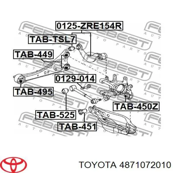 Barra transversal de suspensão traseira Toyota 4871072010 preço, a partir de 63,10 USD