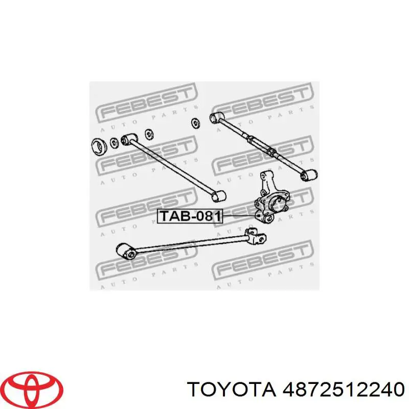 Bloco silencioso do pino de apoio traseiro 4872512240 Toyota