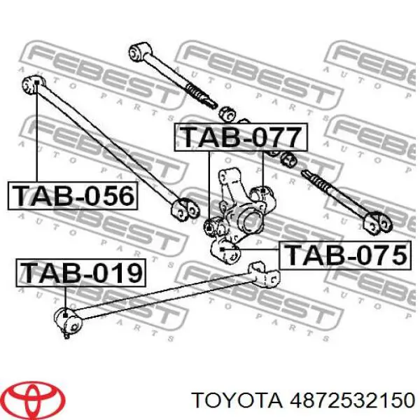Bloco silencioso da barra Panhard (de suspensão traseira) Toyota 4872532150 preço, a partir de 5,52 USD