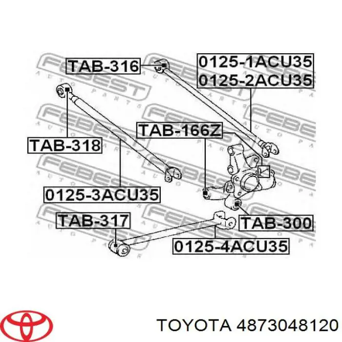 Compre 4873048120 Toyota Barra transversal de suspensão traseira
