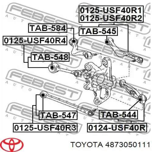 Compre 4873050111 Toyota Braço oscilante de suspensão traseira transversal