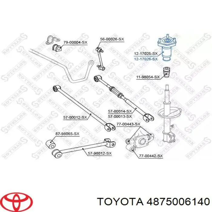 Compre 4875006140 Toyota Suporte de amortecedor traseiro direito