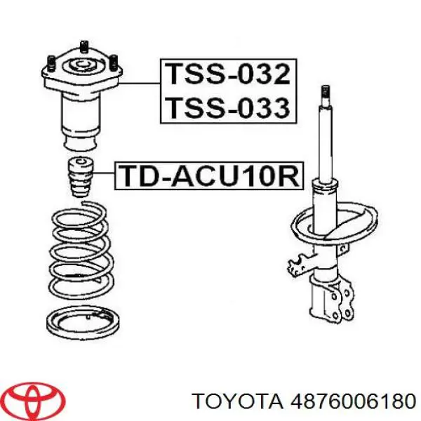Compre 4876006180 Toyota Suporte de amortecedor traseiro esquerdo