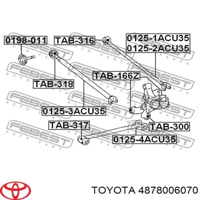 Compre 4878006070 Toyota Barra longitudinal de suspensão traseira