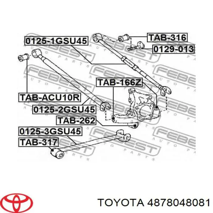 Compre 4878048081 Toyota Barra longitudinal de suspensão traseira