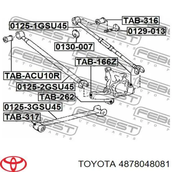 Barra longitudinal de suspensão traseira Toyota 4878048081 preço, a partir de 64,56 USD