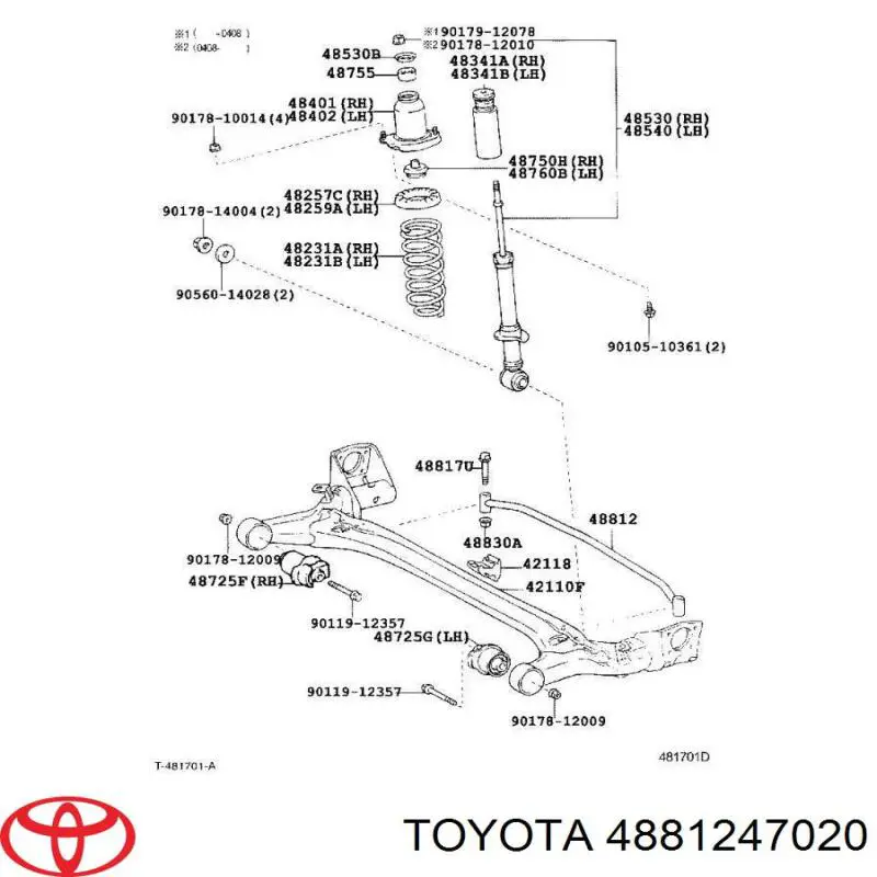 Estabilizador traseiro para Toyota Prius  NHW20