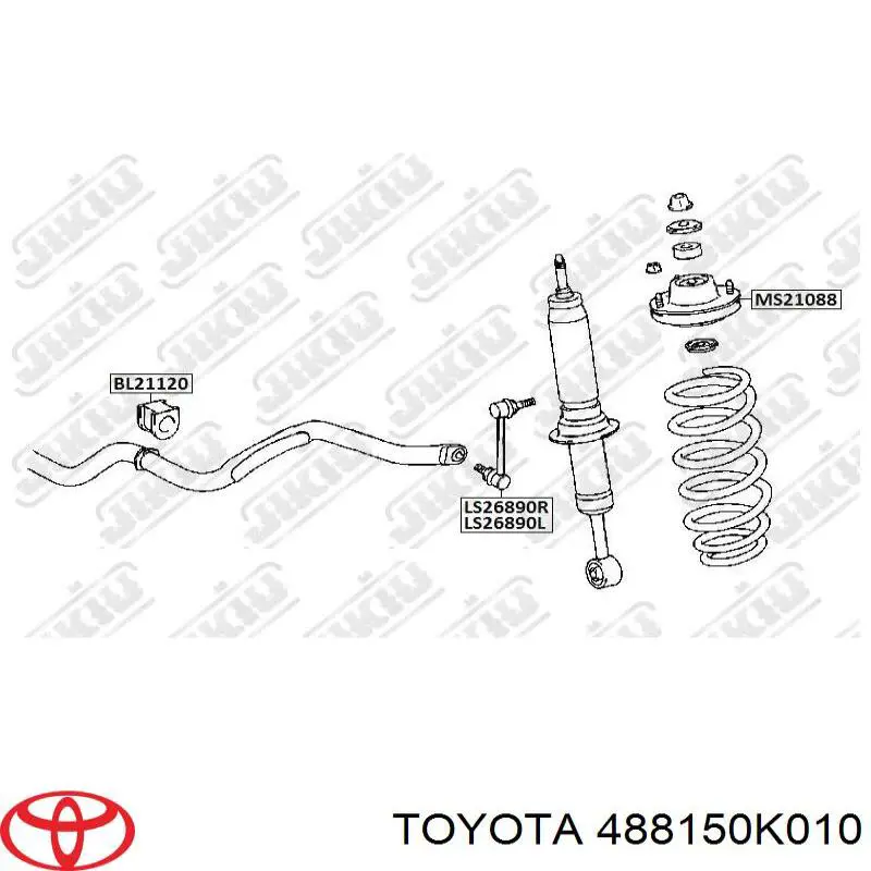 Bucha de estabilizador dianteiro Toyota 488150K010 preço, a partir de 6,09 USD